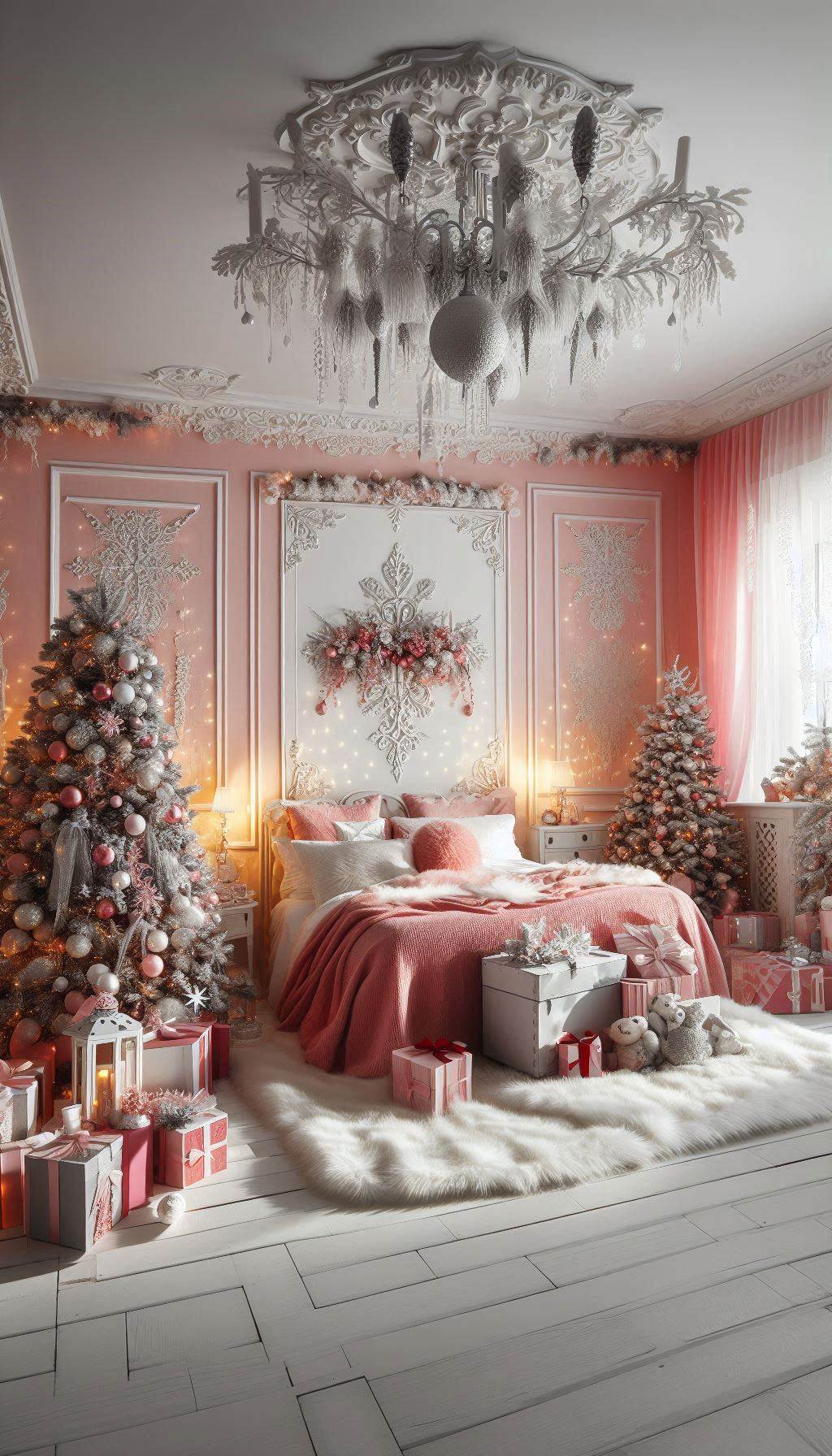 Turn your bedroom into a pink paradise this holiday season. Charming, cozy, and wonderfully festive!