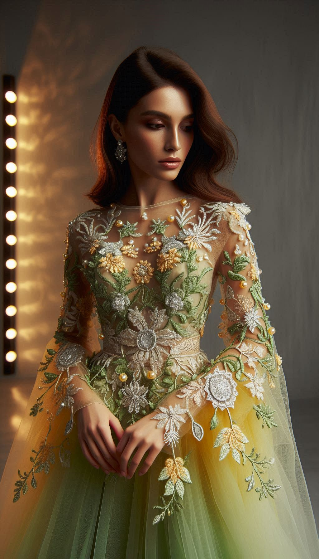 Step up your style game with a yellow and green floral embroidery dress. Bold, beautiful, and utterly enchanting!