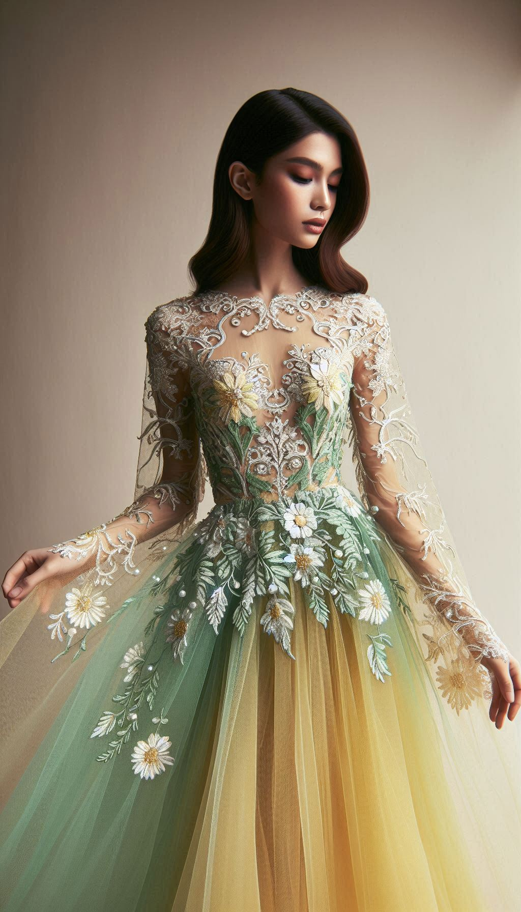 Capture hearts with a yellow and green floral embroidery dress. Fresh, fun, and fabulously stylish!