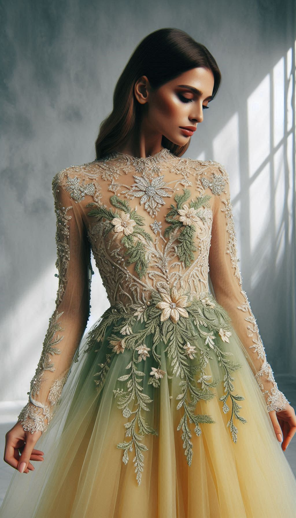 Add a splash of color to your wardrobe with a yellow and green floral embroidery dress. Fresh, fun, and full of charm!