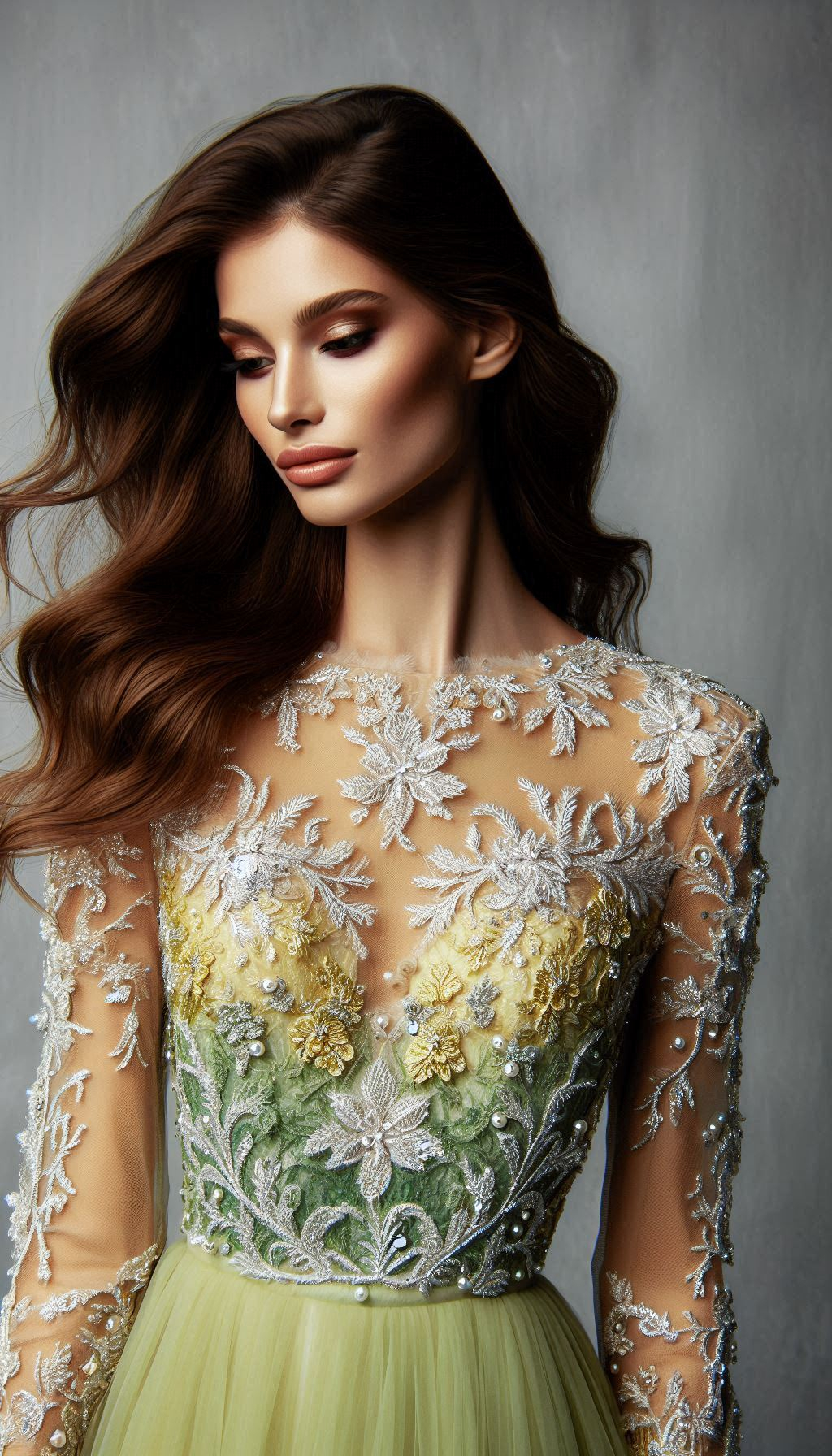 Embrace the beauty of nature with a yellow and green floral embroidery dress. Fresh, vibrant, and utterly charming!