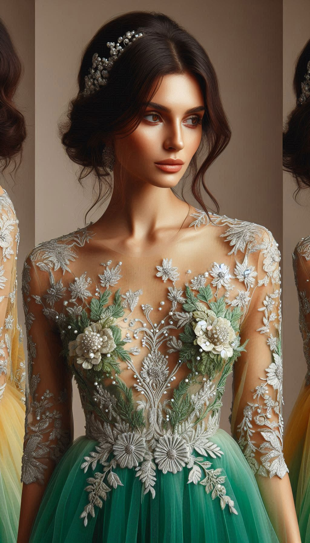 Turn heads in a yellow dress with beautiful green floral embroidery. Bright, cheerful, and effortlessly stylish!