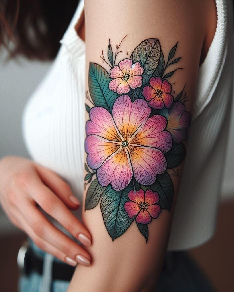 Birth Flowers Tattoos: Show your January pride with a stunning hibiscus tattoo. Perfect for those who want to add a burst of tropical elegance to their winter ink!