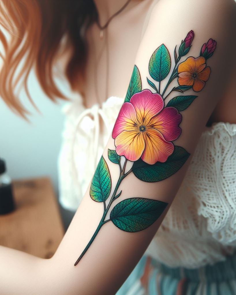 Brighten up your January with a hibiscus flower tattoo. This vibrant bloom captures the essence of beauty and resilience!