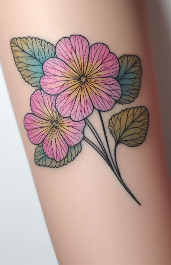 Celebrate your February birth with a stunning primrose line art tattoo. These simple yet elegant designs capture the essence of youth and renewal with every delicate stroke!