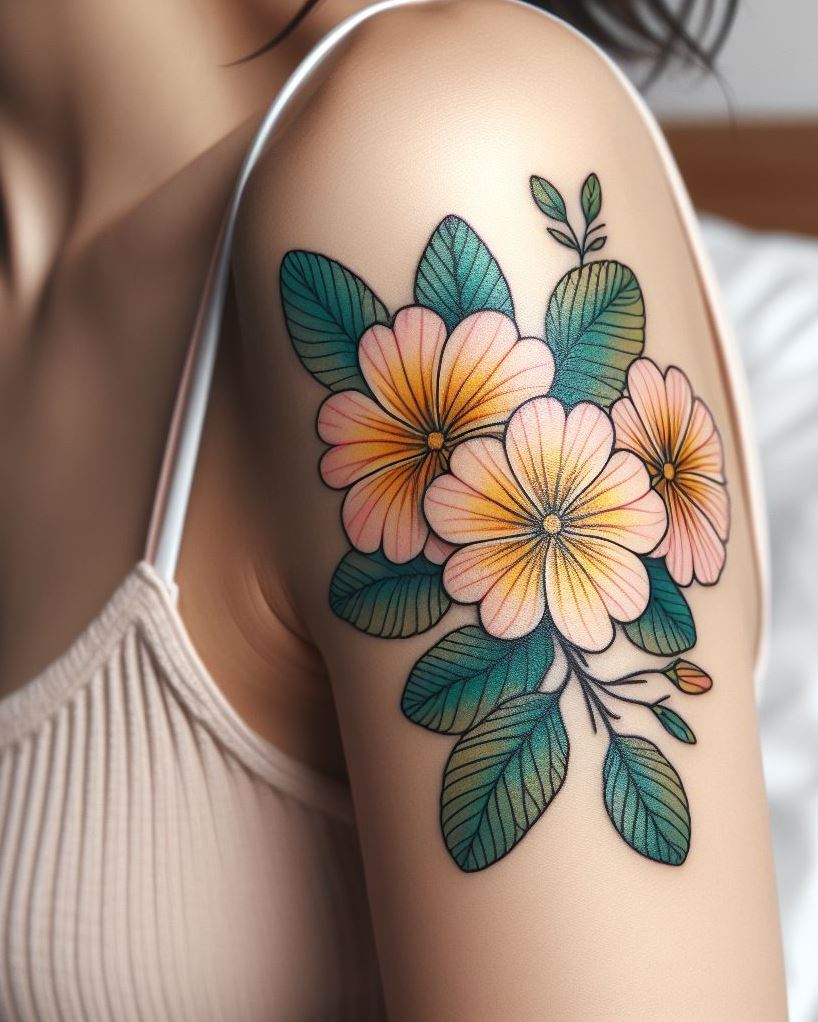 Ring in the month of love with a primrose line art tattoo. Perfect for February-borns who appreciate the simplicity and beauty of nature’s delicate blooms!