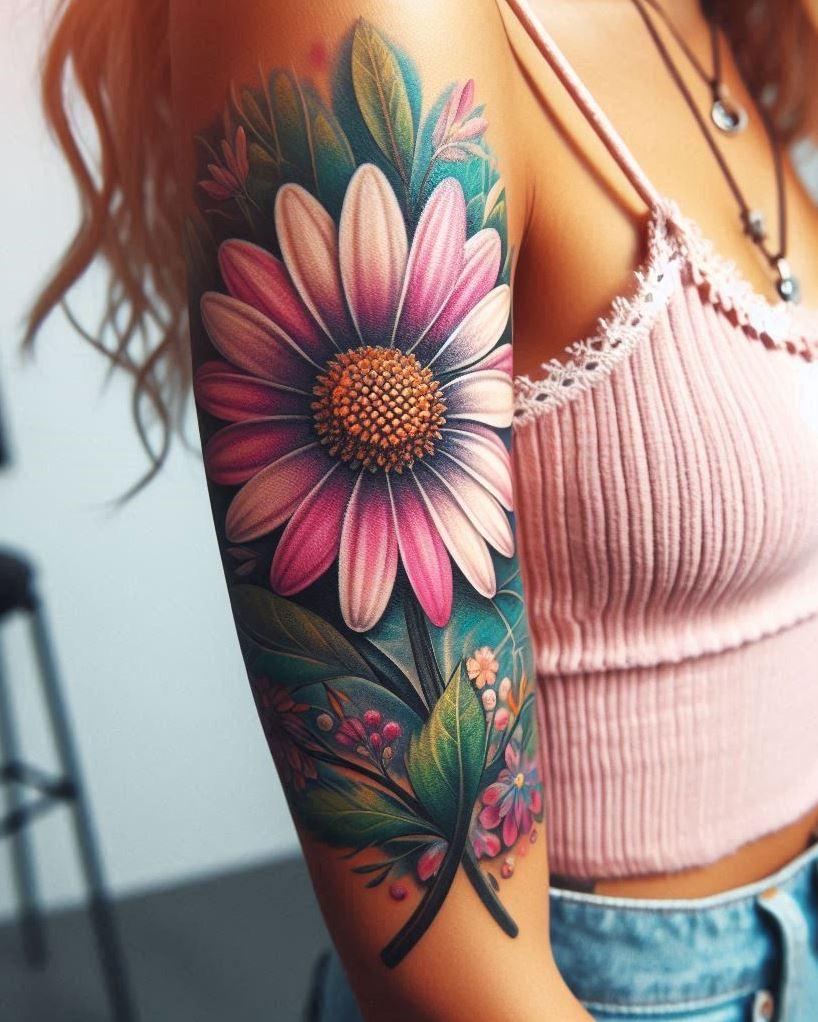 Show off your April pride with a single daisy tattoo. Delicate and understated, this flower design brings a fresh and cheerful vibe to your skin!