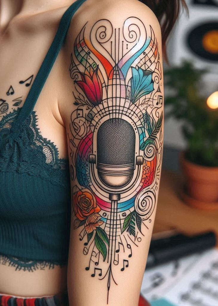 Feel the beat with these abstract music tattoos that blend creativity and melody. Perfect for those who want their love for music to show in every detail!