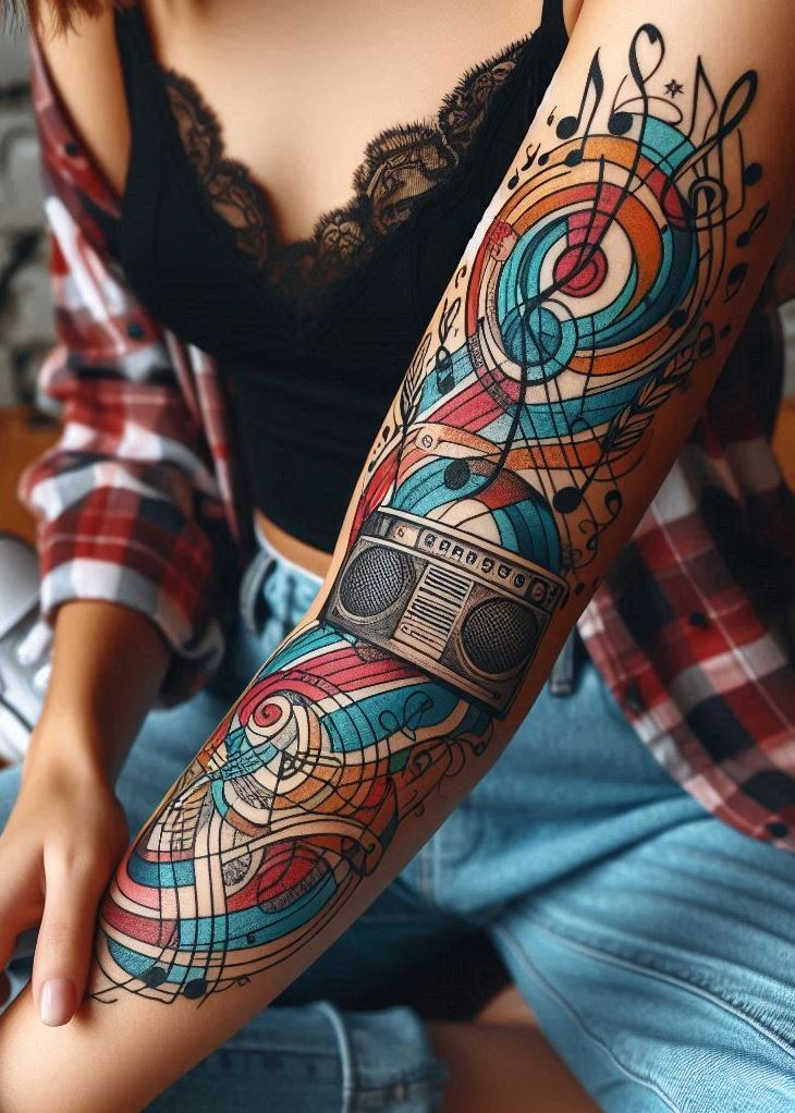 Ready to rock your skin with some abstract music tattoos? These designs are the perfect mix of melody and creativity.