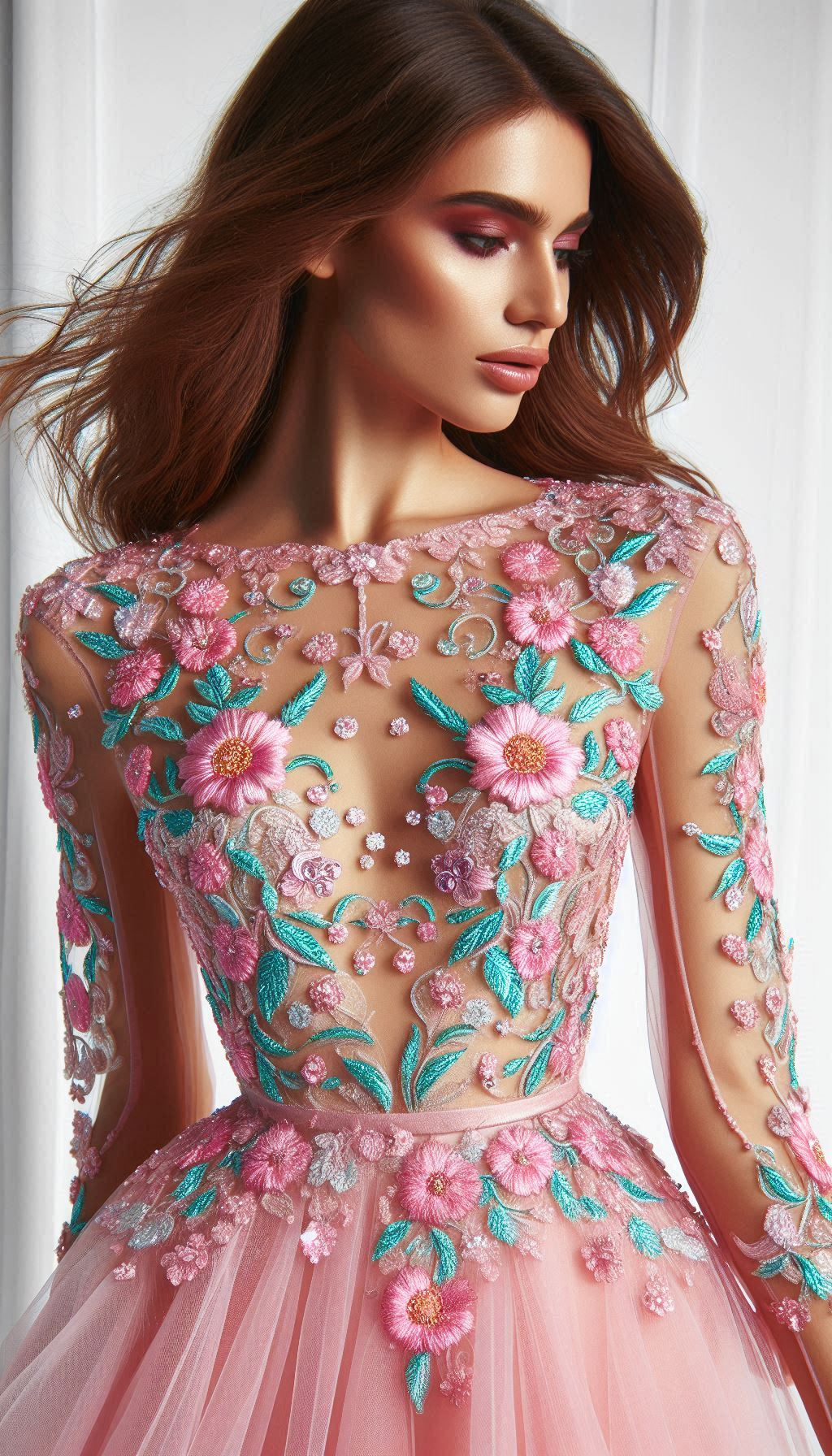 This Babilicious floral lace dress in pink and peach is a must-have. It's the perfect mix of whimsy and elegance!