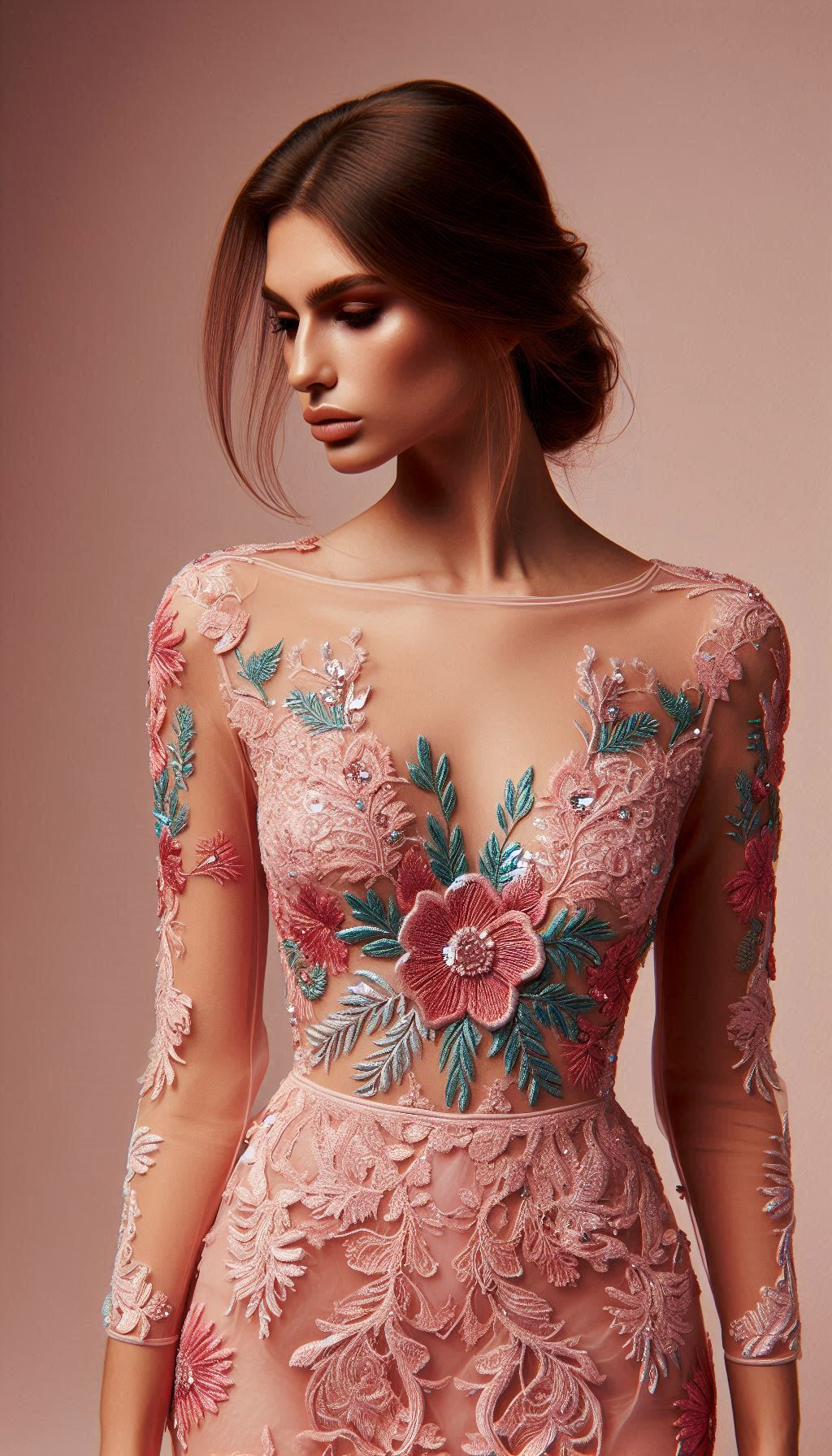 Float like a dream in this stunning Babilicious floral lace dress. Pink and peach hues create an enchanting look!