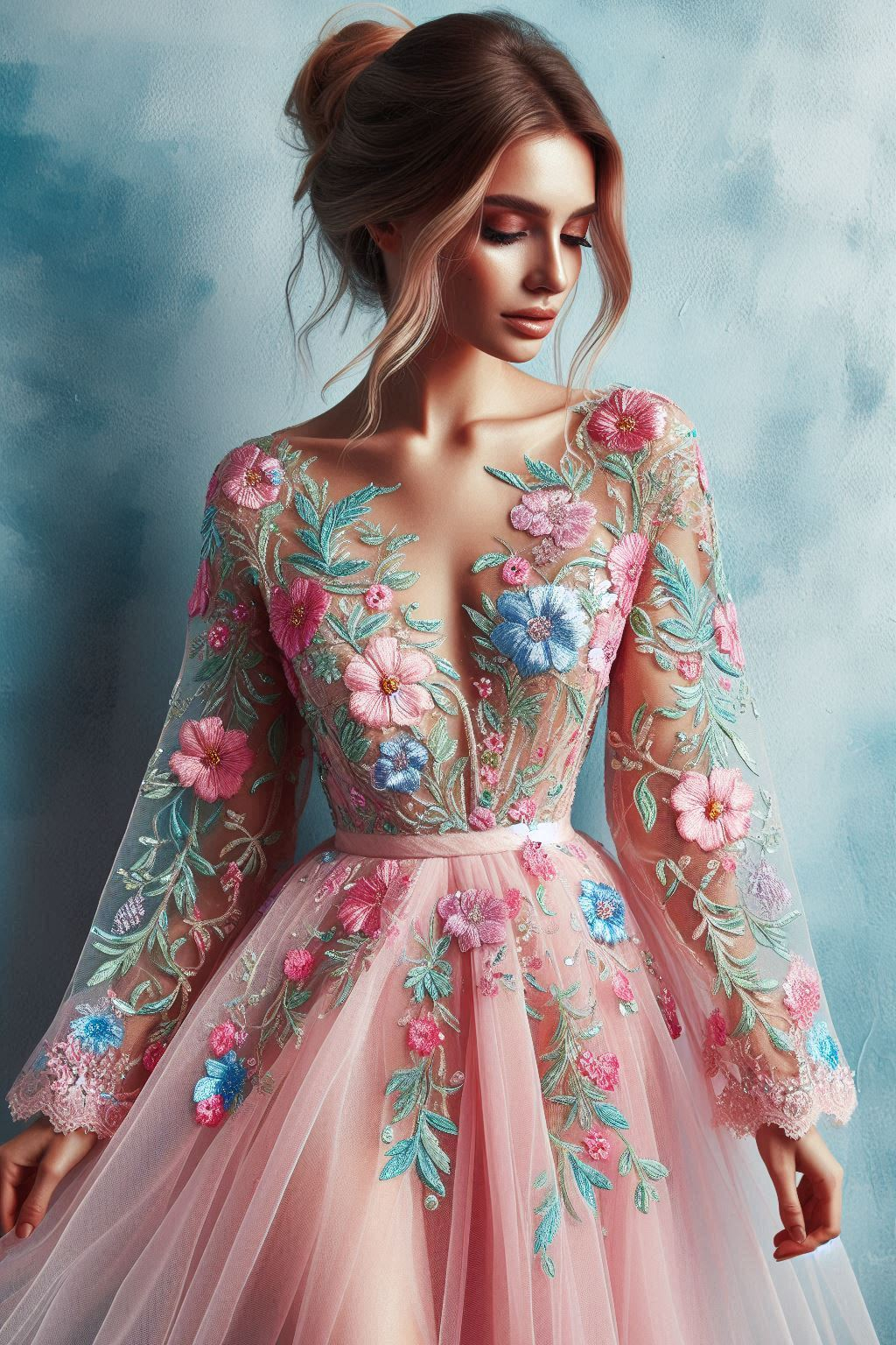 This Babilicious floral lace dress in pink and peach is a must-have. It's the perfect mix of whimsy and elegance!