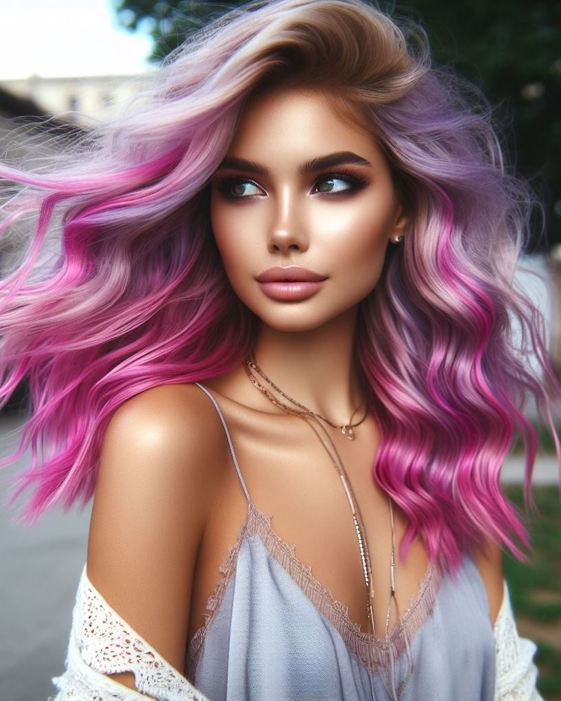 Get ready to rock bubblegum pink ombre hair. This trendy and vibrant style is all about making a fun and fearless statement!