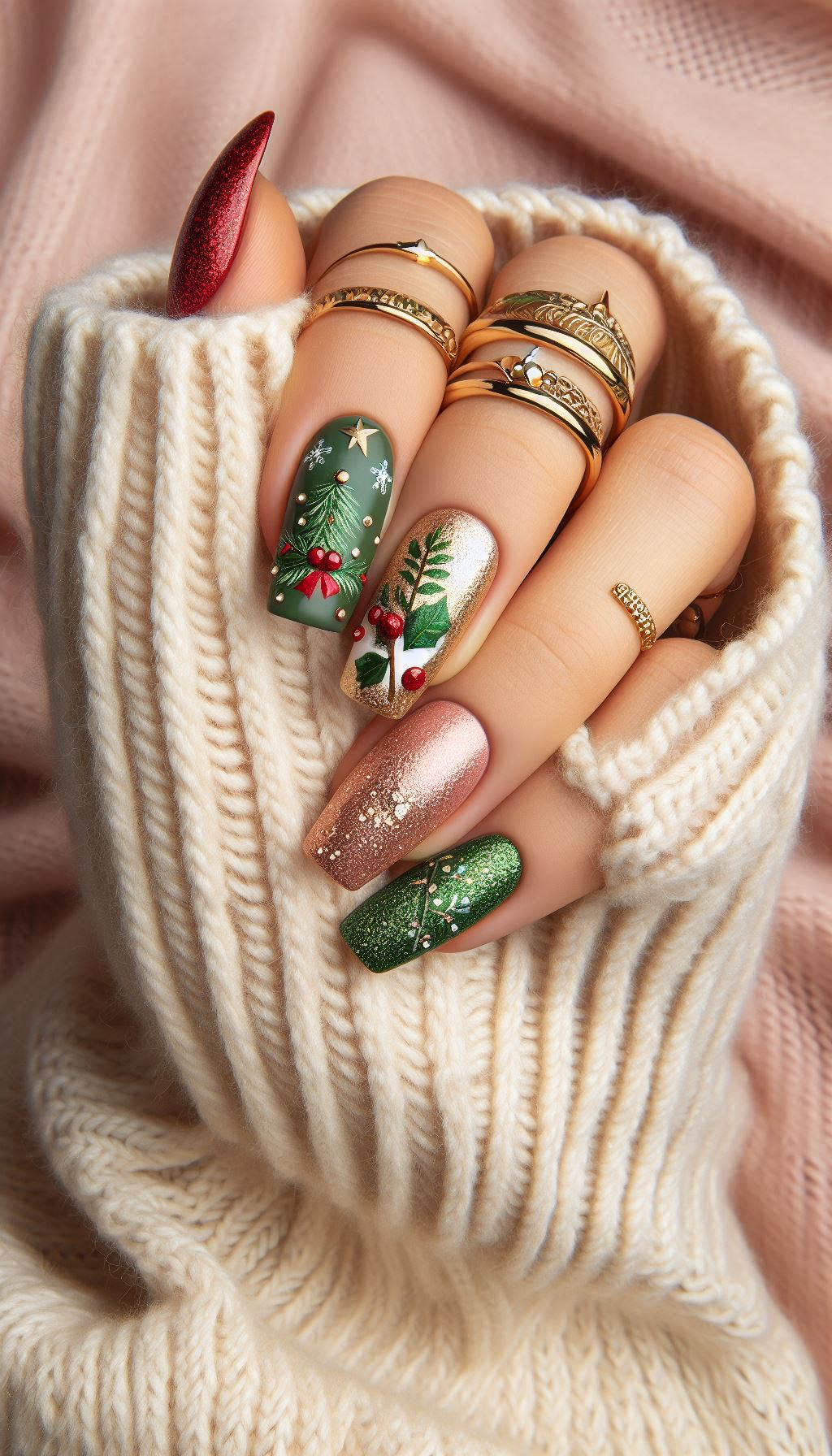 75+ Christmas Nail Art Ideas: Dazzling Holiday Styles | Pocoko Twinkling lights and sparkly baubles on your nails? Yes, please! Get into the holiday spirit with these dazzling Christmas nail art ideas.
