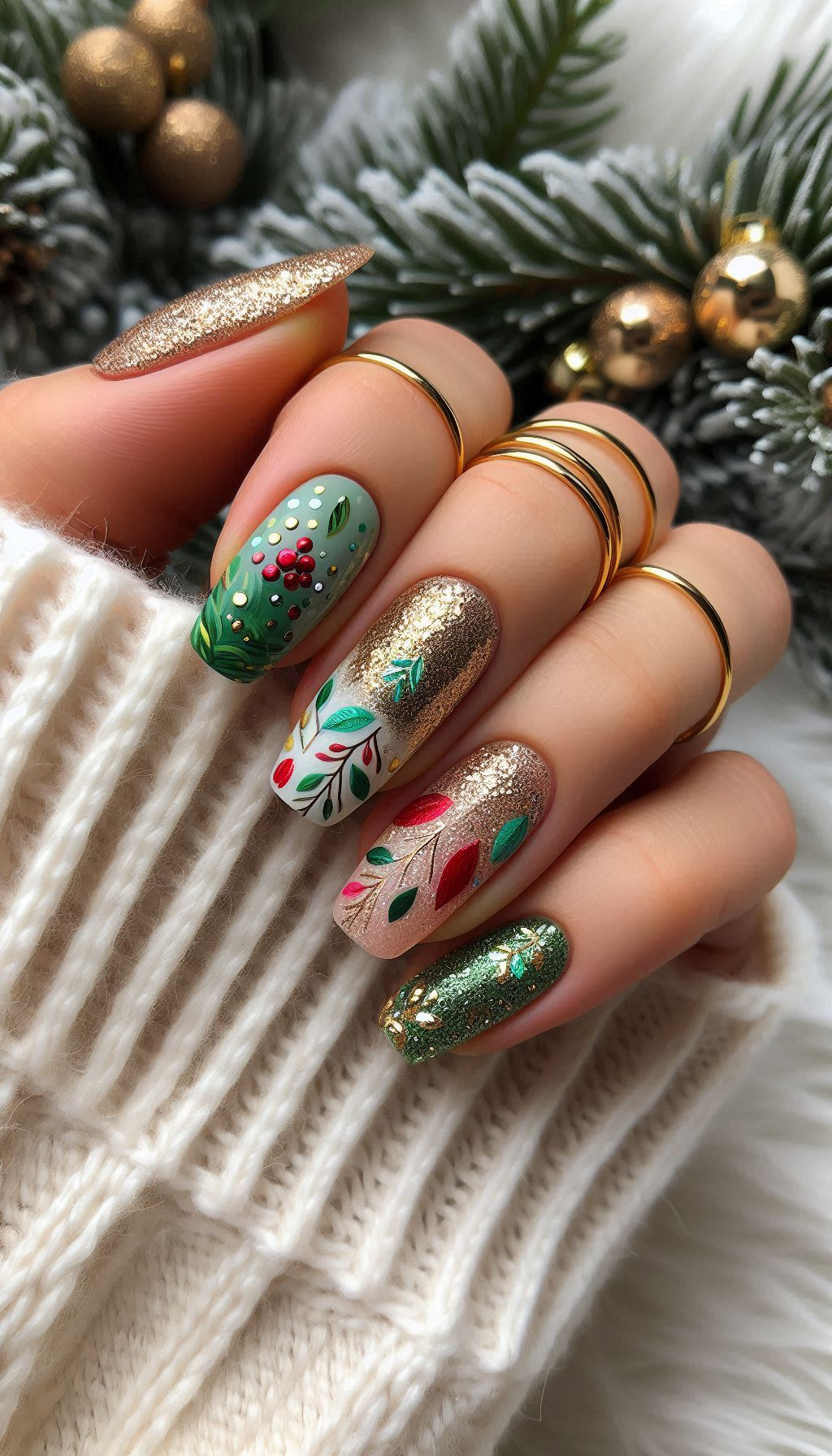 75+ Christmas Nail Art Ideas: Dazzling Holiday Styles | Pocoko Santa called, and he wants his decorations back! These Christmas-themed nails are perfect for adding a touch of holiday cheer.
