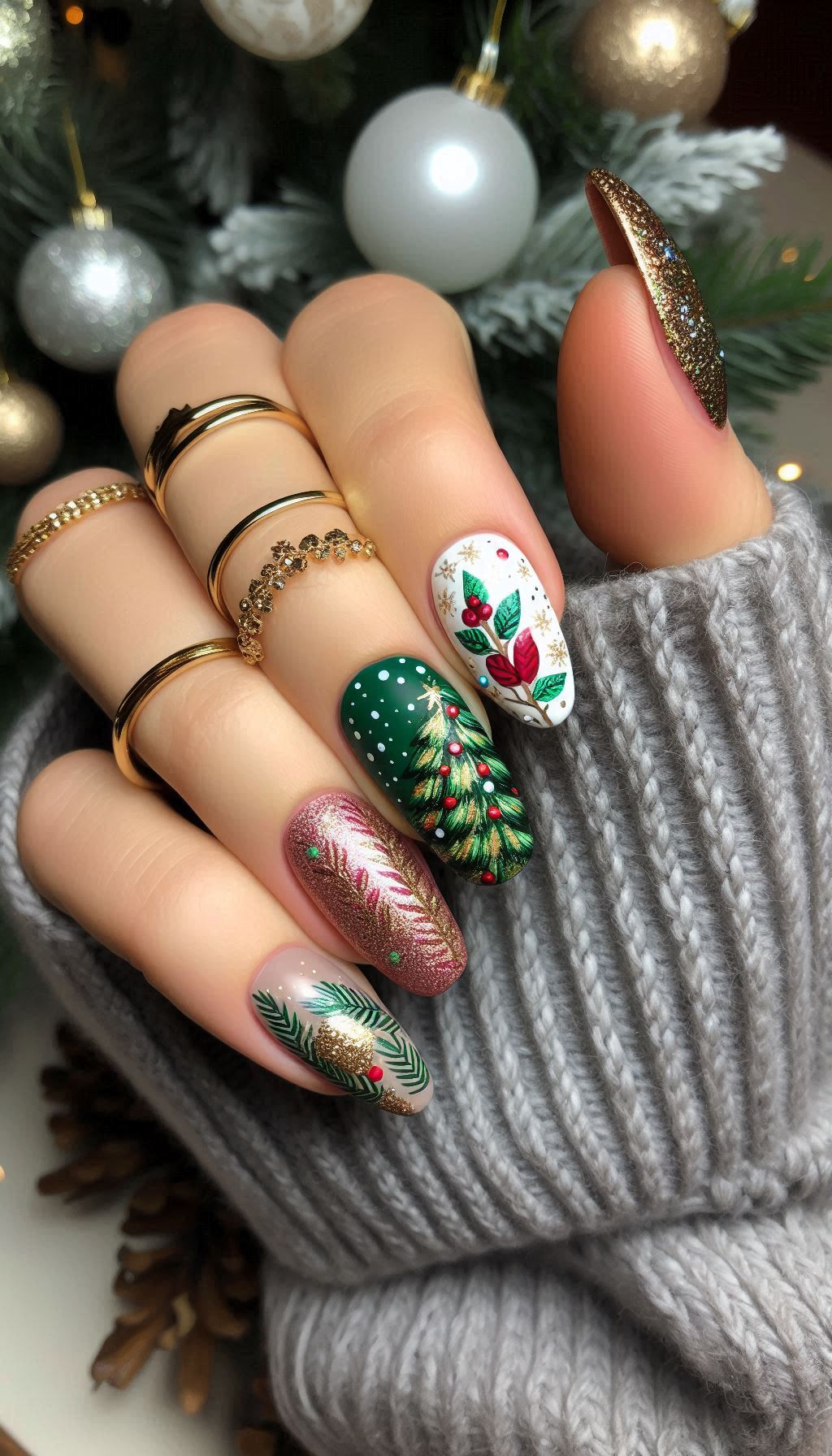 75+ Christmas Nail Art Ideas: Dazzling Holiday Styles | Pocoko Bring the magic of Christmas decorations to your manicure! These designs are sure to make your nails the star of the holiday season.