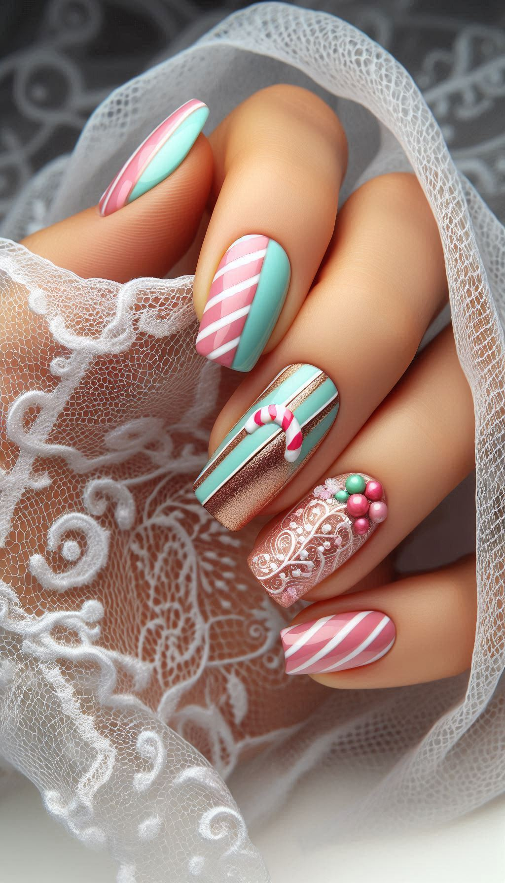 75+ Christmas Nail Art Ideas: Dazzling Holiday Styles | Pocoko Christmas Nail Art Ideas: Sweeten up your holiday look with Christmas candy-themed nail art. These delightful designs are sure to make your nails a hit at any festive gathering!