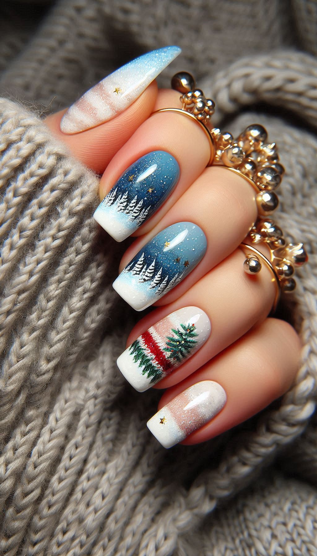 75+ Christmas Nail Art Ideas: Dazzling Holiday Styles | Pocoko Bring the magic of a winter wonderland to your nails with snowfall-inspired designs. These frosty creations will make you wish for snow all season long!