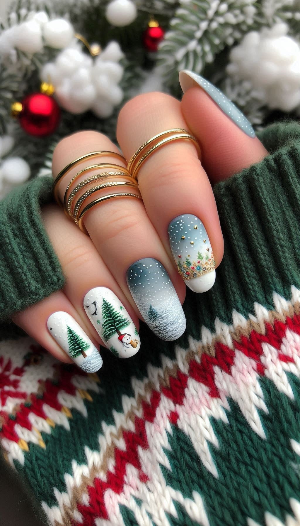75+ Christmas Nail Art Ideas: Dazzling Holiday Styles | Pocoko Let it snow on your nails with these Christmas snowfall-inspired designs. Perfect for adding a touch of winter magic to your holiday look.