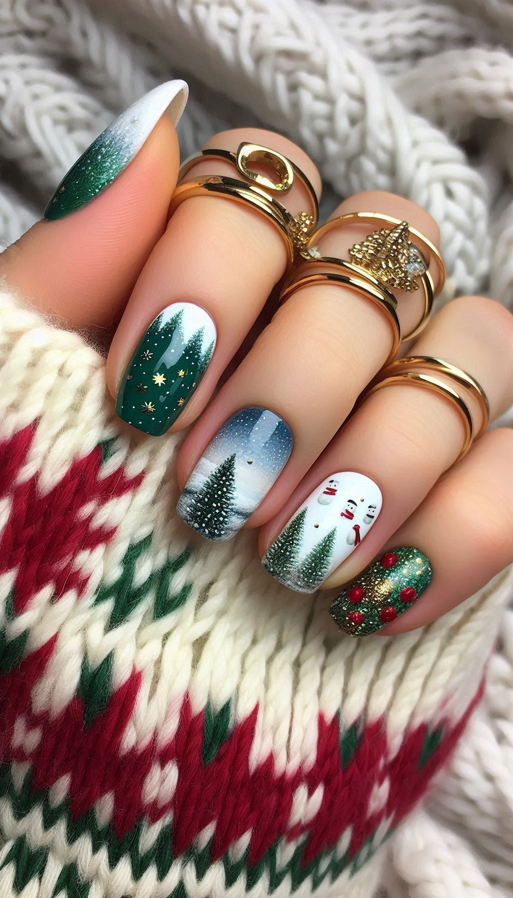 75+ Christmas Nail Art Ideas: Dazzling Holiday Styles | Pocoko Turn your nails into a snowy masterpiece with these winter wonderland designs. Each nail is a flurry of festive fun!
