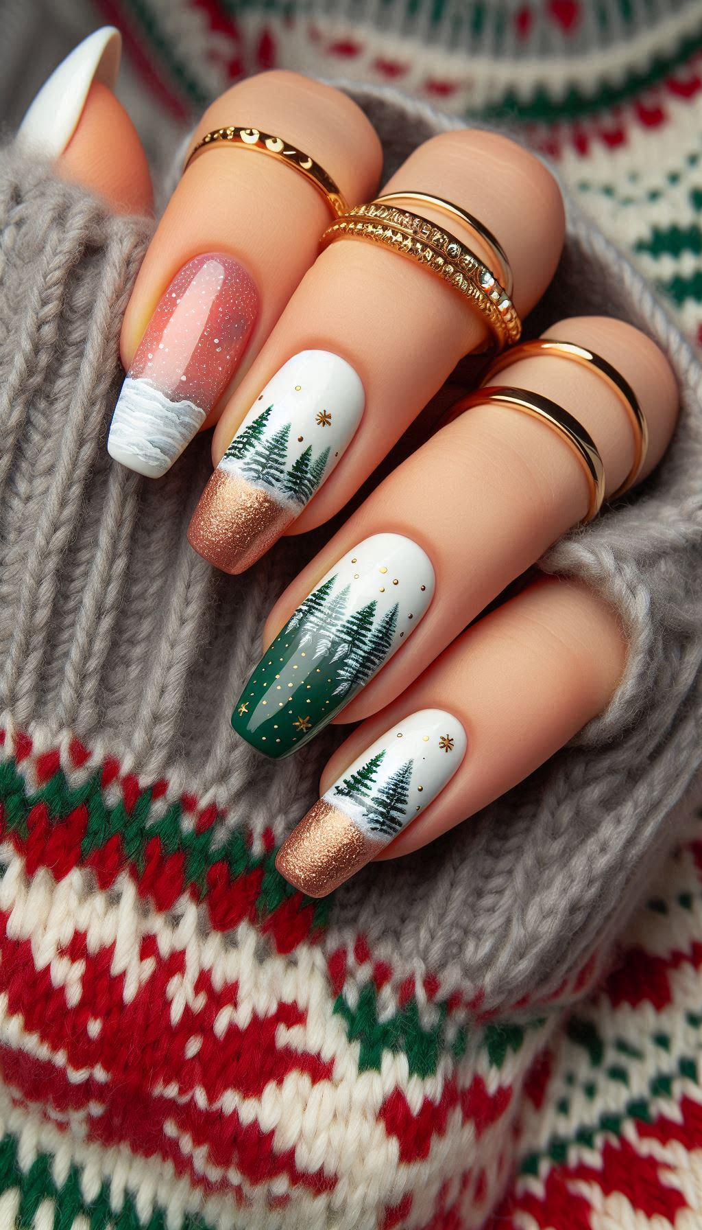 75+ Christmas Nail Art Ideas: Dazzling Holiday Styles | Pocoko Capture the beauty of a snow-covered landscape with these Christmas nail art ideas. Perfect for those who dream of white Christmases.