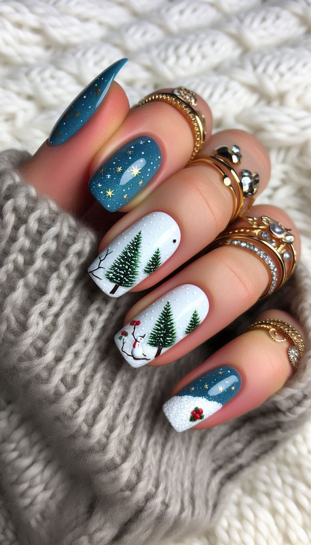 75+ Christmas Nail Art Ideas: Dazzling Holiday Styles | Pocoko Christmas Nail Art Ideas: Feel the chill of winter on your fingertips with these snowfall-inspired Christmas nail designs. Perfect for a festive, frosty look!