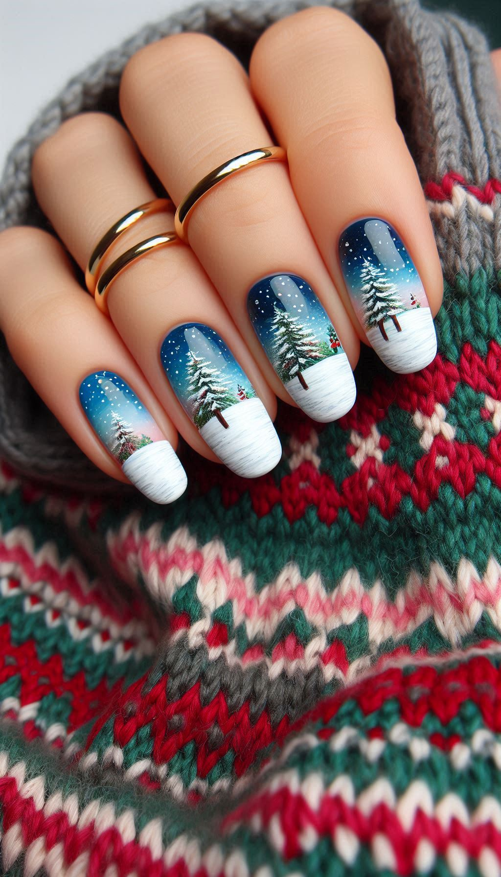 75+ Christmas Nail Art Ideas: Dazzling Holiday Styles | Pocoko Let your nails twinkle like a snowy night with these Christmas snowfall designs. Perfect for capturing the enchantment of winter!