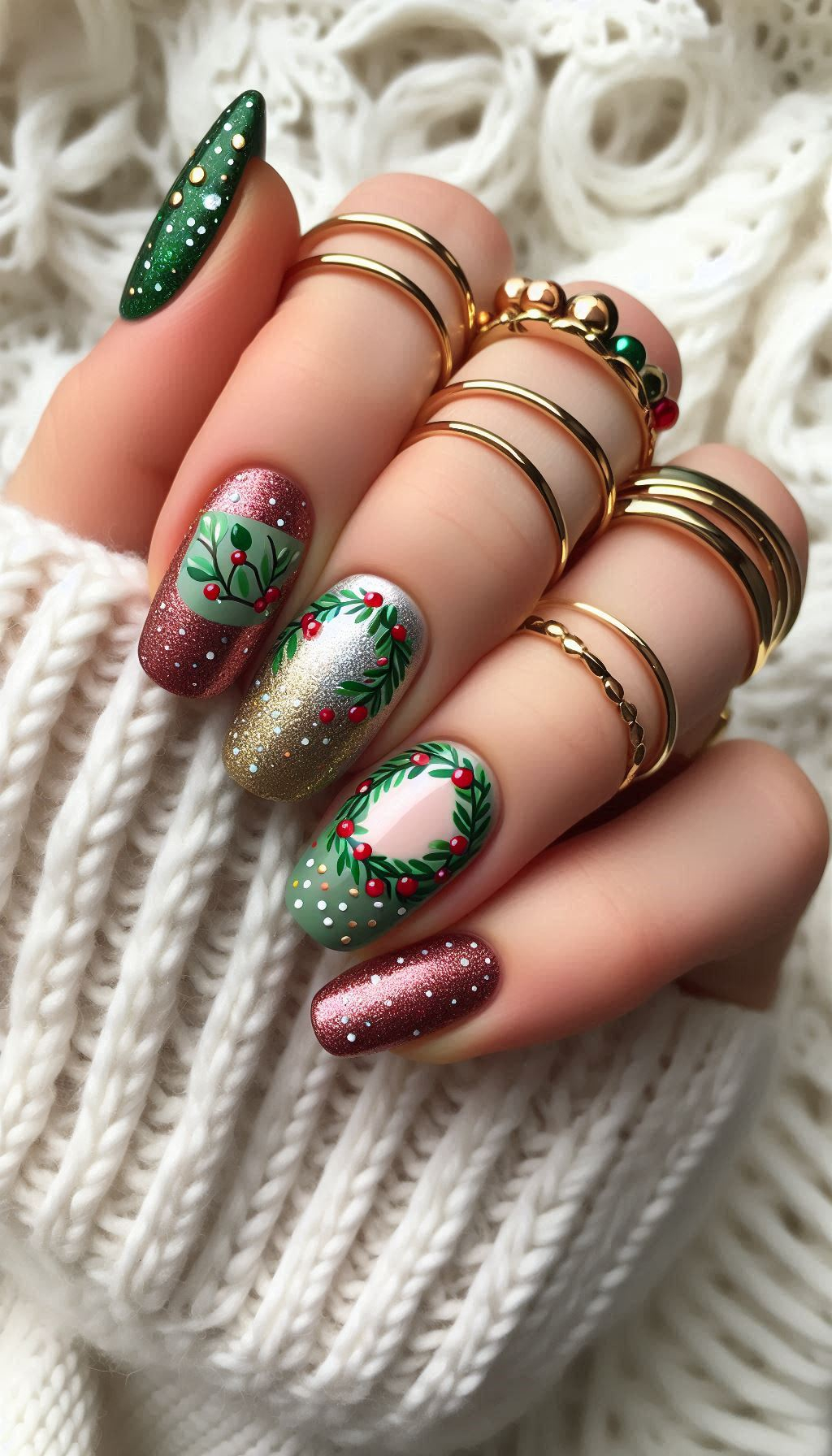 75+ Christmas Nail Art Ideas: Dazzling Holiday Styles | Pocoko Deck your nails with boughs of holly and wreaths of green! These festive designs will have you ready to jingle all the way.