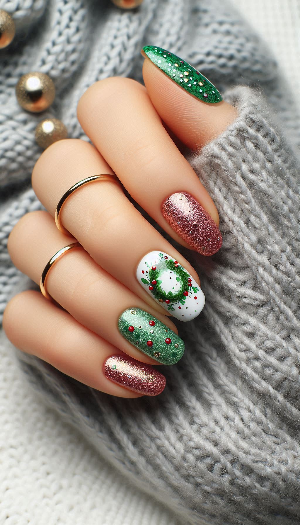 75+ Christmas Nail Art Ideas: Dazzling Holiday Styles | Pocoko Bring the warmth and charm of Christmas wreaths to your nails. These designs are a perfect way to celebrate the most wonderful time of the year!