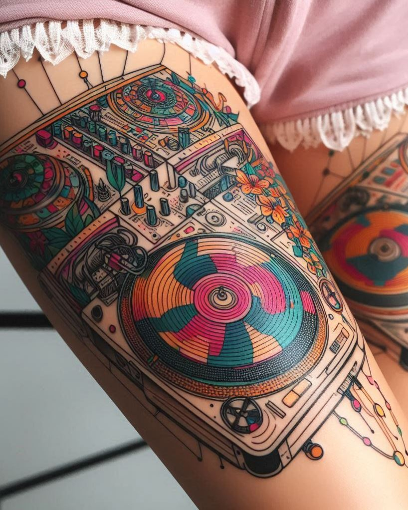Bring your DJ dreams to life with these mixer tattoos. Bold, creative, and perfect for those who love to spin and mix!