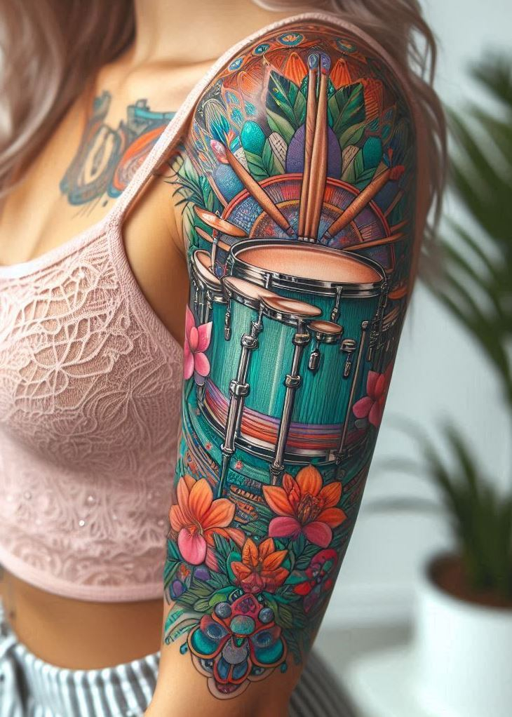 Express your drumming soul with these drumset tattoos. Creative designs that hit all the right notes!