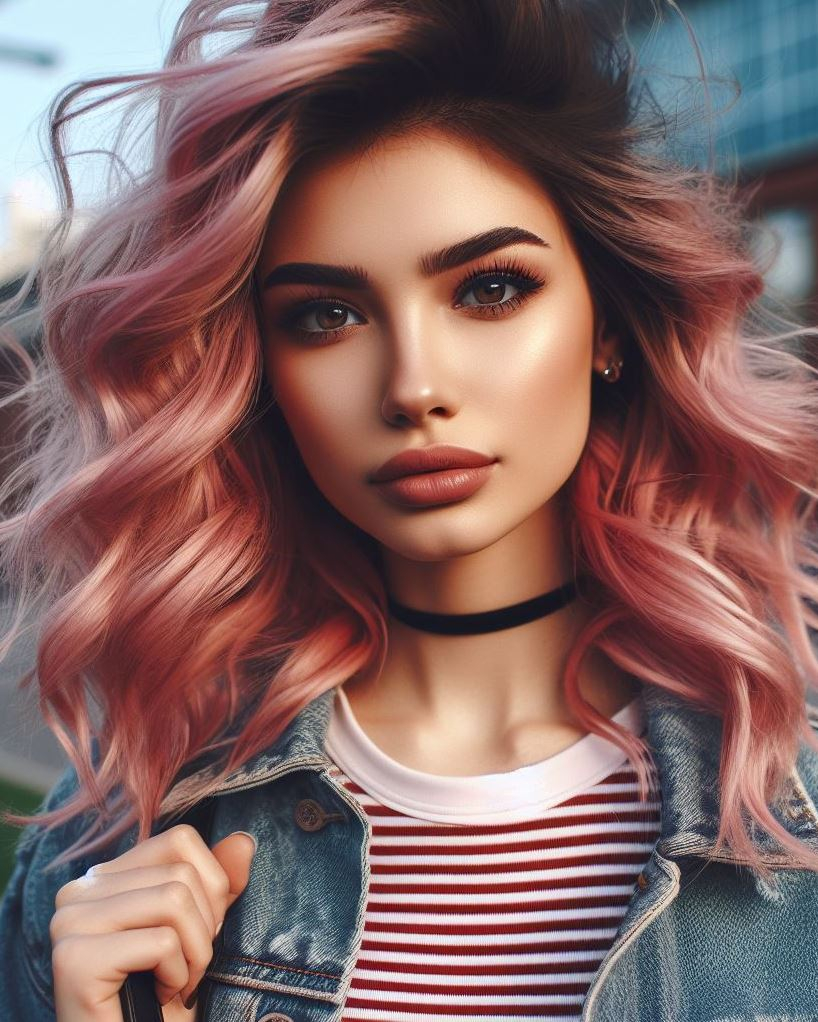 Embrace the magic of dusty pink hair color. Perfect for adding a touch of elegance and romance to your look!
