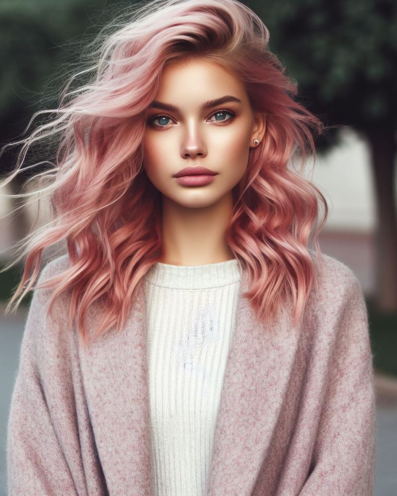 Step up your hair game with the elegant dusty pink color trend. Soft, chic, and utterly enchanting!