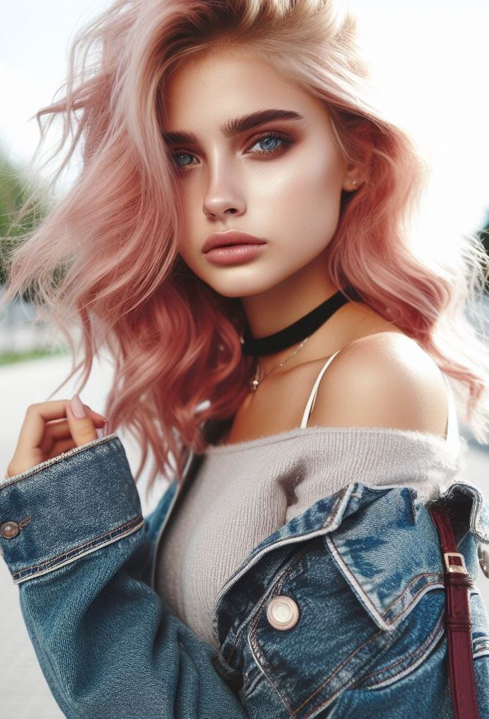 Elevate your style with the trendy dusty pink hair color. Perfect for a soft and elegant look!
