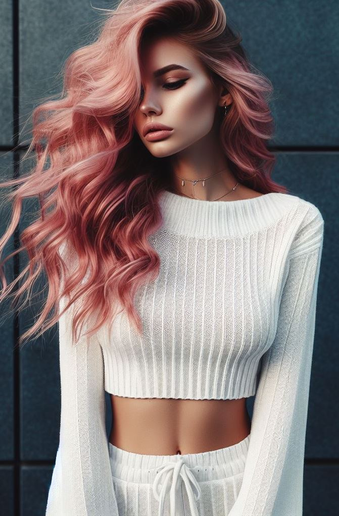 Elevate your style with the trendy dusty pink hair color. Perfect for a soft and elegant look!