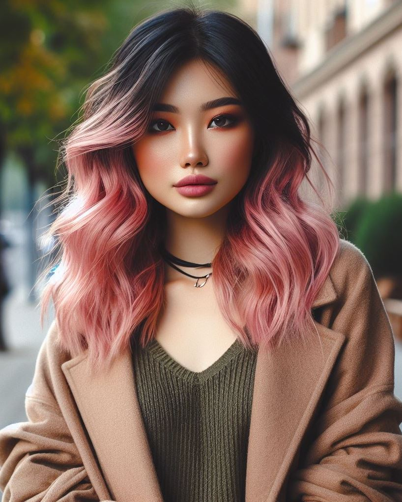 Add a touch of whimsy to your look with dusty pink hair color. Delicate, chic, and effortlessly beautiful!