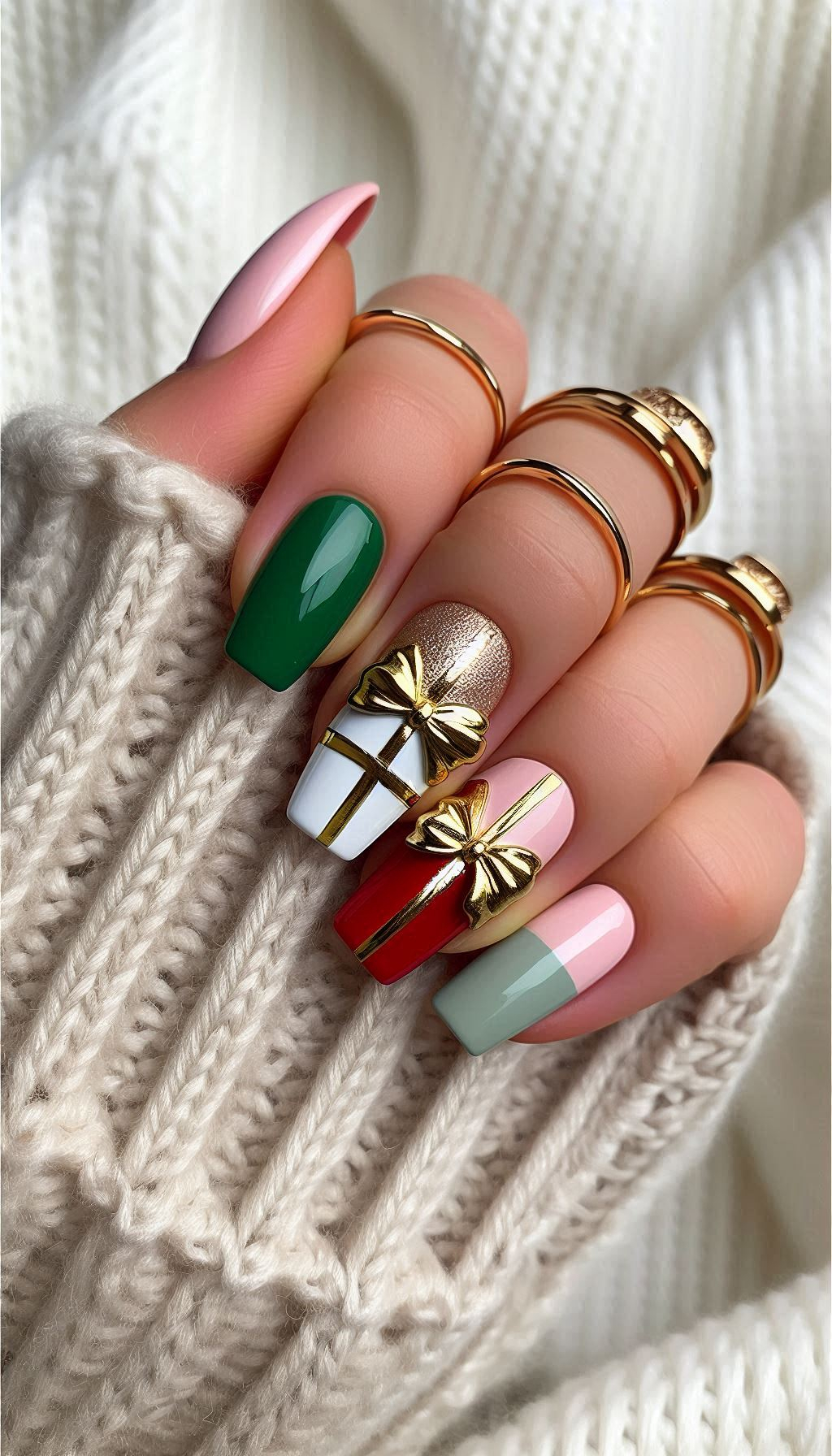 75+ Christmas Nail Art Ideas: Dazzling Holiday Styles | Pocoko Deck your nails with these Christmas gift-inspired designs. Tiny bows and glittery wraps will have your nails looking merry and bright!