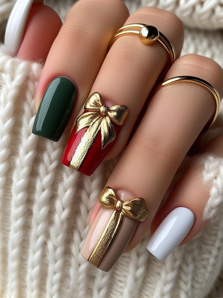 75+ Christmas Nail Art Ideas: Dazzling Holiday Styles | Pocoko Make your nails the ultimate holiday surprise with these gift-inspired designs. Perfect for adding a festive touch to your holiday look!