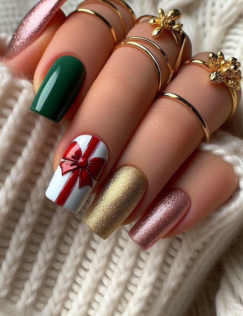 75+ Christmas Nail Art Ideas: Dazzling Holiday Styles | Pocoko Christmas Nail Art Ideas: Unwrap some festive magic with these Christmas gift nail art designs. Your nails will look as delightful as the presents under the tree!