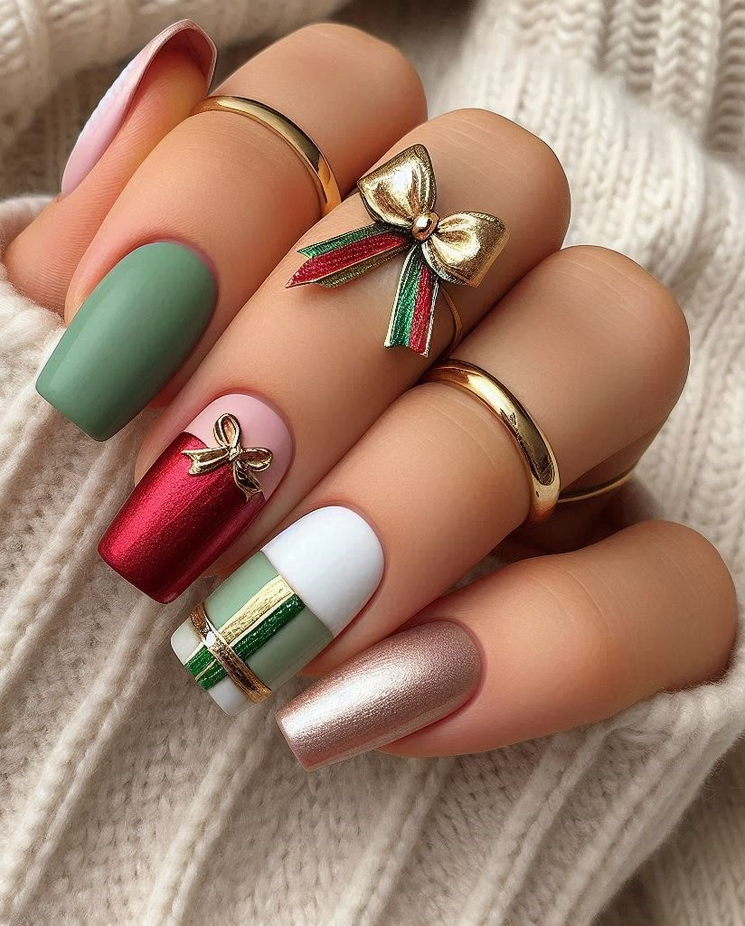 75+ Christmas Nail Art Ideas: Dazzling Holiday Styles | Pocoko Get into the spirit of giving with these Christmas gift-inspired nail art ideas. Perfect for wrapping your nails in holiday joy!