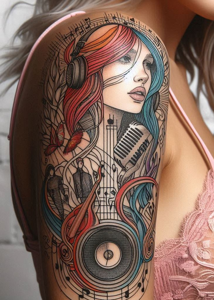 Mix your love for music and ink with these headphone tattoos. A harmonious blend of style and sound!