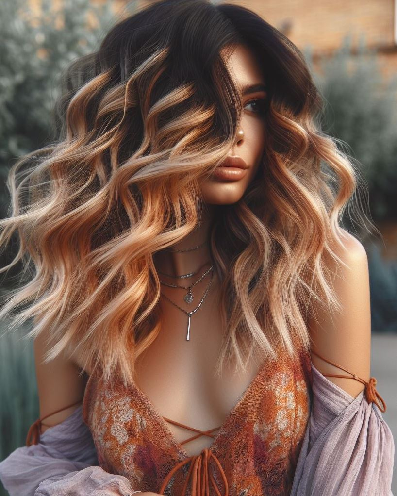 Transform your look with rose gold blonde hair. A chic and trendy color that's sure to turn heads and add a touch of glam!