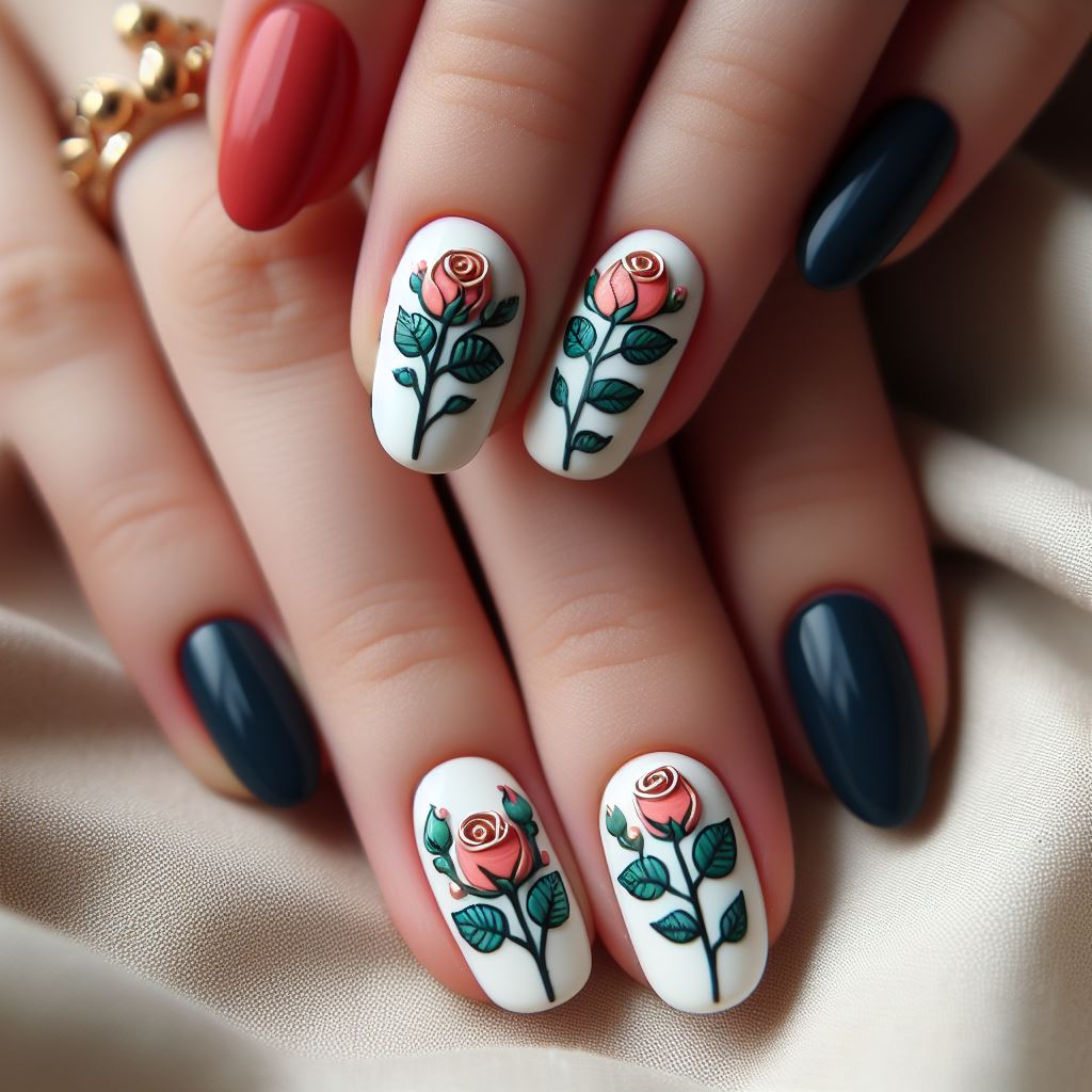 Rose Nailart: 50 Mesmerizing Styles You Can't Miss | Pocoko Rose Nailart Cover