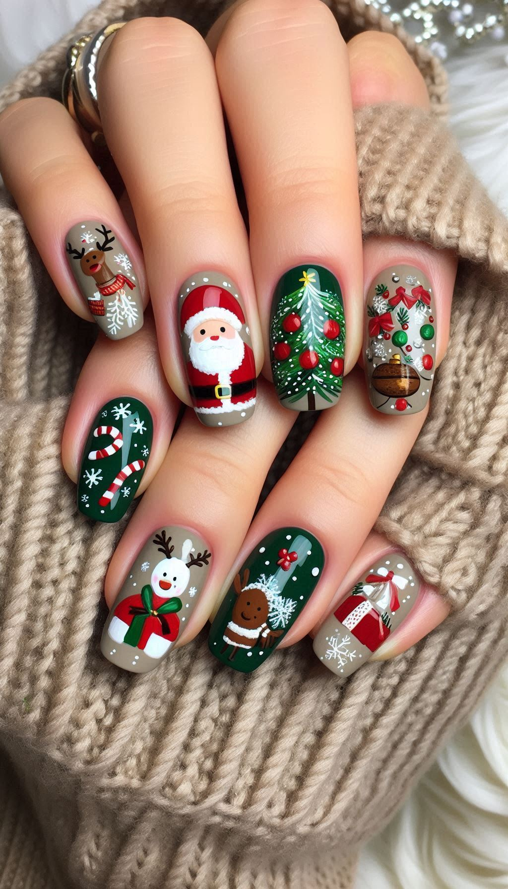 75+ Christmas Nail Art Ideas: Dazzling Holiday Styles | Pocoko Christmas Nail Art Ideas: Get jolly with Santa Claus-themed nails! These festive designs bring the magic of Santa right to your fingertips for a merry holiday look.