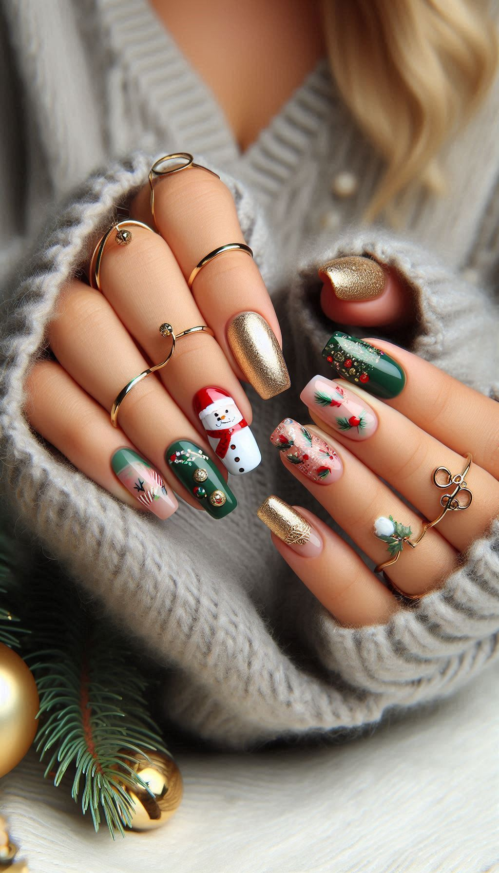 75+ Christmas Nail Art Ideas: Dazzling Holiday Styles | Pocoko Ho, ho, ho! These Santa Claus-themed nail art ideas are sure to add a touch of magic and festive fun to your holiday look.