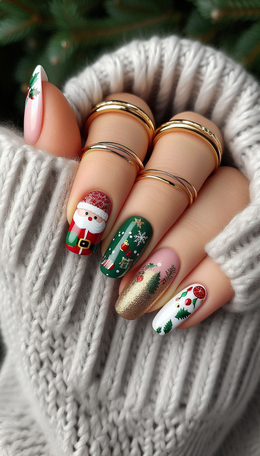 75+ Christmas Nail Art Ideas: Dazzling Holiday Styles | Pocoko Ho, ho, ho! Deck your nails with Santa Claus-themed art for a touch of festive fun and jolly good cheer this Christmas