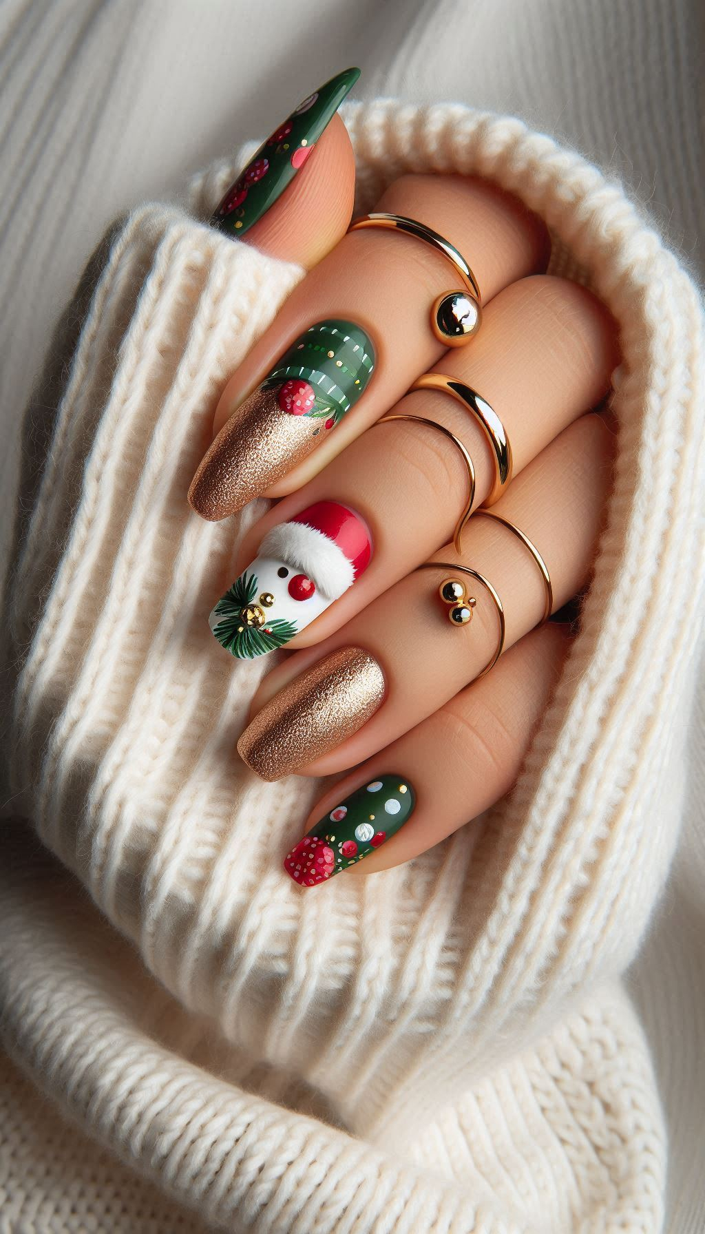75+ Christmas Nail Art Ideas: Dazzling Holiday Styles | Pocoko Get ready to sleigh with Santa Claus-themed nail art! Perfect for adding a festive touch to your holiday celebrations.