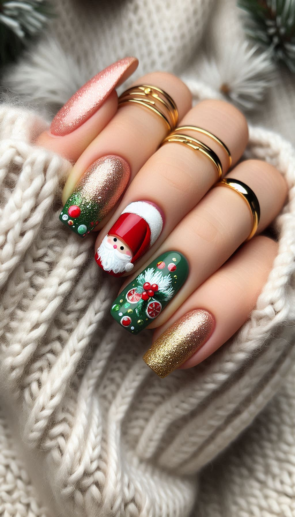75+ Christmas Nail Art Ideas: Dazzling Holiday Styles | Pocoko Who needs reindeer when you've got Santa on your nails? These Santa Claus designs are sure to make your manicure merry and bright.