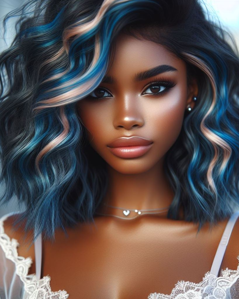 Shine bright with silver electric blue hair. Perfect for a bold and beautiful transformation!