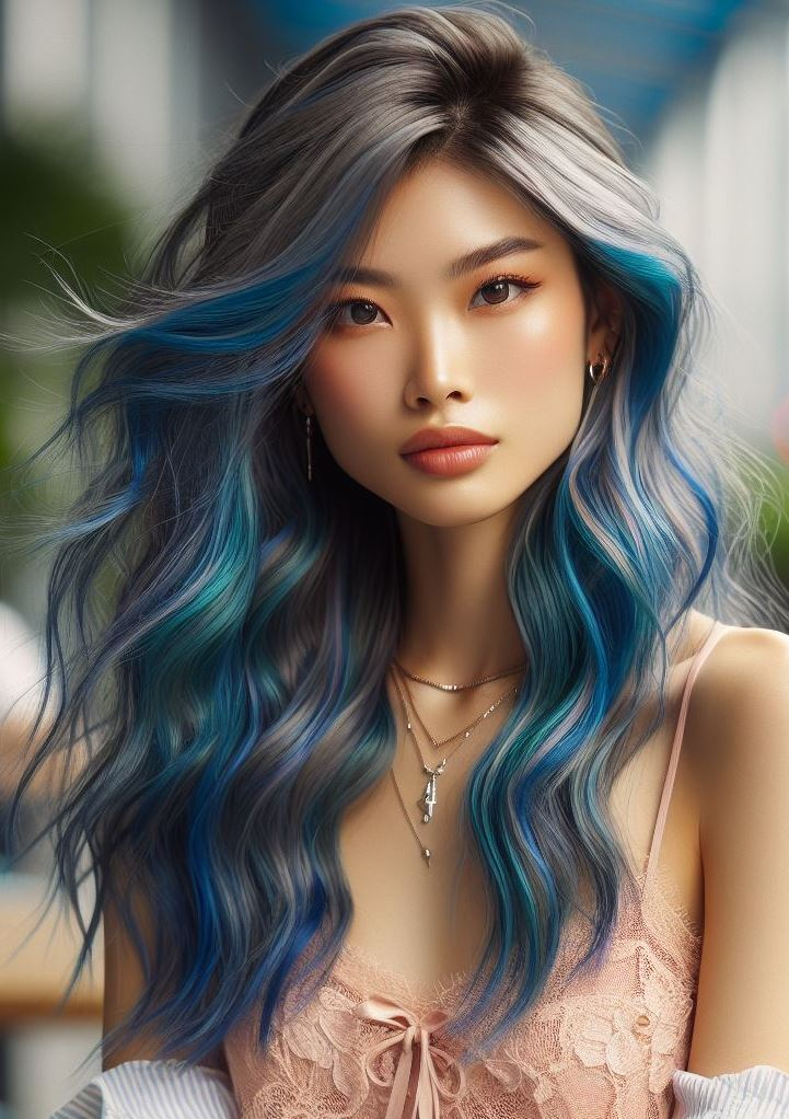 Elevate your look with the stunning silver electric blue hair trend. Modern, edgy, and utterly captivating!